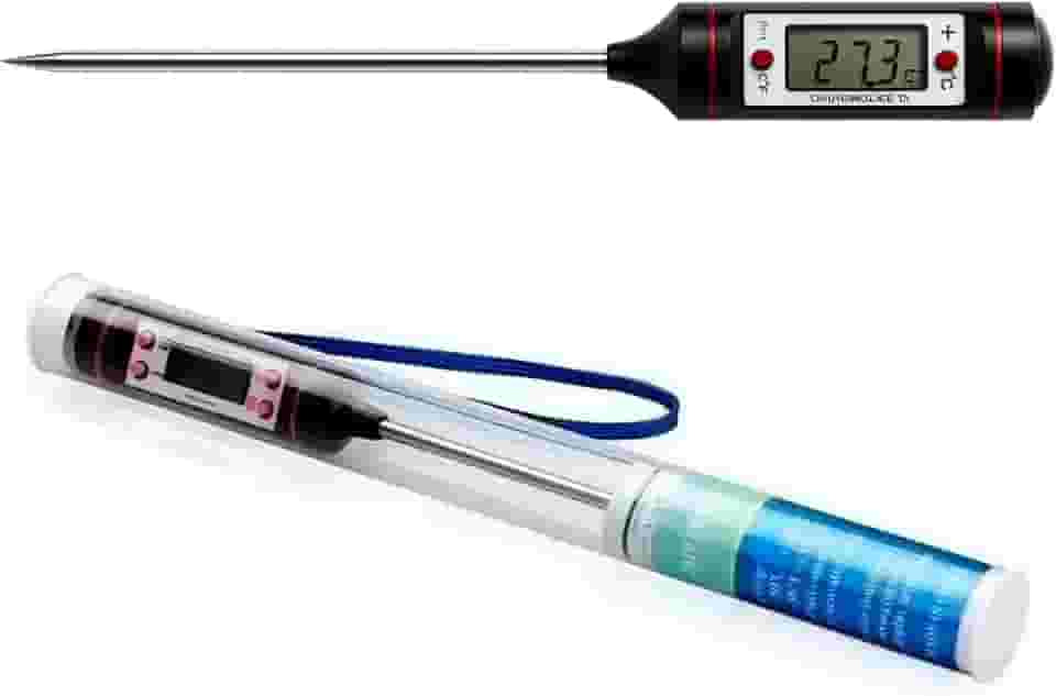 Termômetro Culinário Digital – Leitura Rápida e Precisa, de -50°C a 300°C, para Carnes, Churrasco, Óleo, Doces e Líquidos