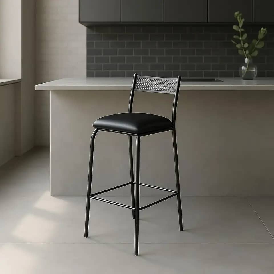 Banquetas Altas para Balcão Bistrô Bancada Reforçadas em Aço Conforto (Preto)