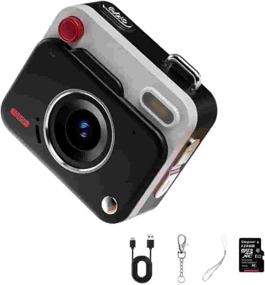 Mini câmera digital 1080p HD retrô CCD filmadora fotográfica com tela IPS de 4,5 cm, fotos de alta resolução de 8000 x 6000, câmera de bolso compacta portátil para estudantes, viagens (preto + cartão