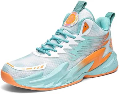 Bolognifi Tênis de basquete de cano alto masculino, calçados esportivos de treinamento, solas de borracha de malha, tênis de basquete antiderrapante, tênis de corrida ao ar livre(Green,40 BR)