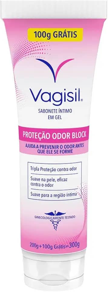 Vagisil Sabonete Líquido Íntimo Feminino em Gel, Odor Block, Tripla Proteção Contra Odores, Leve 300ml e Pague 200ml