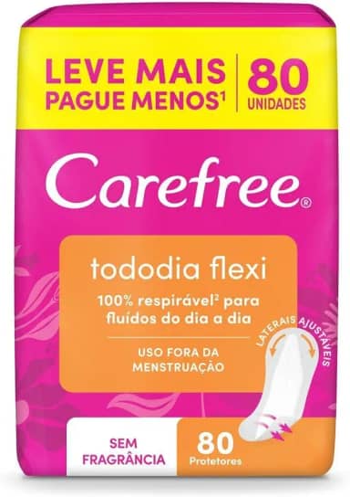 Carefree Protetor Diário Todo Dia Flexi Sem Fragrância, 80un