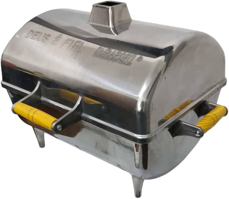 Churrasqueira Portátil a Carvão Tipo Bafo em Alumínio DURAFORT Modelo GOLD (Alumínio Polido)