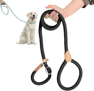 Guia Cachorros Unificada para Adestramento Passeio Pet Cães Resistente Coleira Corda 1,5/1,8 metros (Preto, 8mm*180cm)