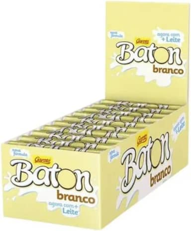 Chocolate Baton Branco Garoto 480g - 30 Unidades De 16 gramas