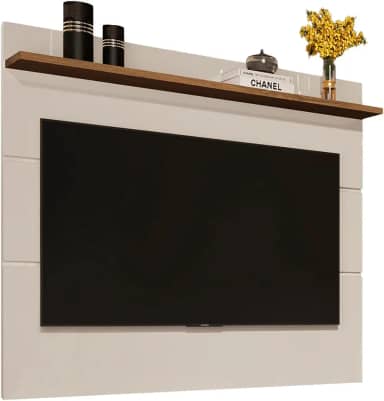 Painel Vivare New 1.36 Pequeno Decoração Quarto Casal Solteiro Sala Tv 32 36 39 40 42 43 46 47 48 50 Polegadas Moderno - RPM Móveis (Off White/Freijó)