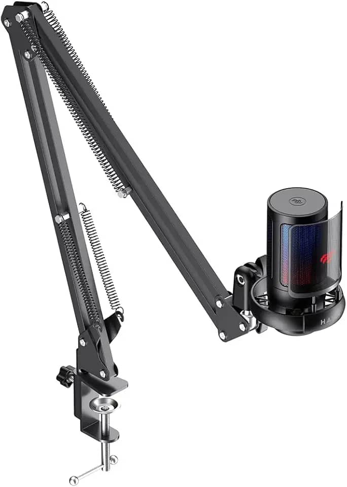 Microfone Stream Havit RGB Com Braço Articulado GK50 Pro Preto