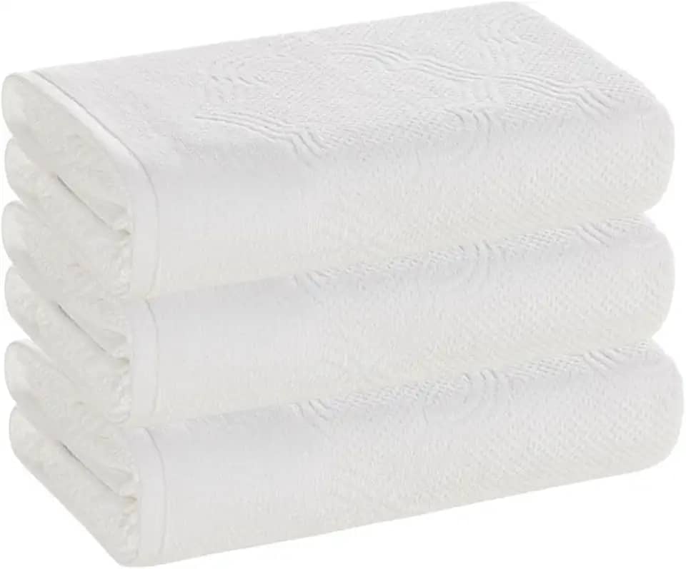 Kit 3 Toalhas de Rosto Karsten Fio Penteado – 48x80 cm - Galbe Branca