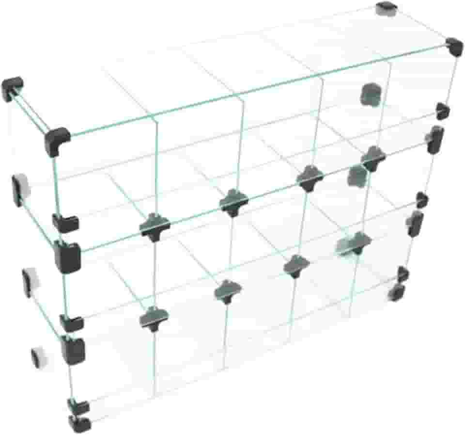 Baleiro Expositor Preto de Vidro - 0,60 x 0,45 x 0,15m