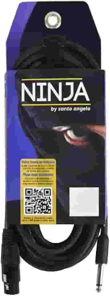 CABO DE MICROFONE NINJA HG 0,20 MM CONECTOR P10/XLR FEMEA 10FT 3,05 METROS PRETO - SANTO ANGELO