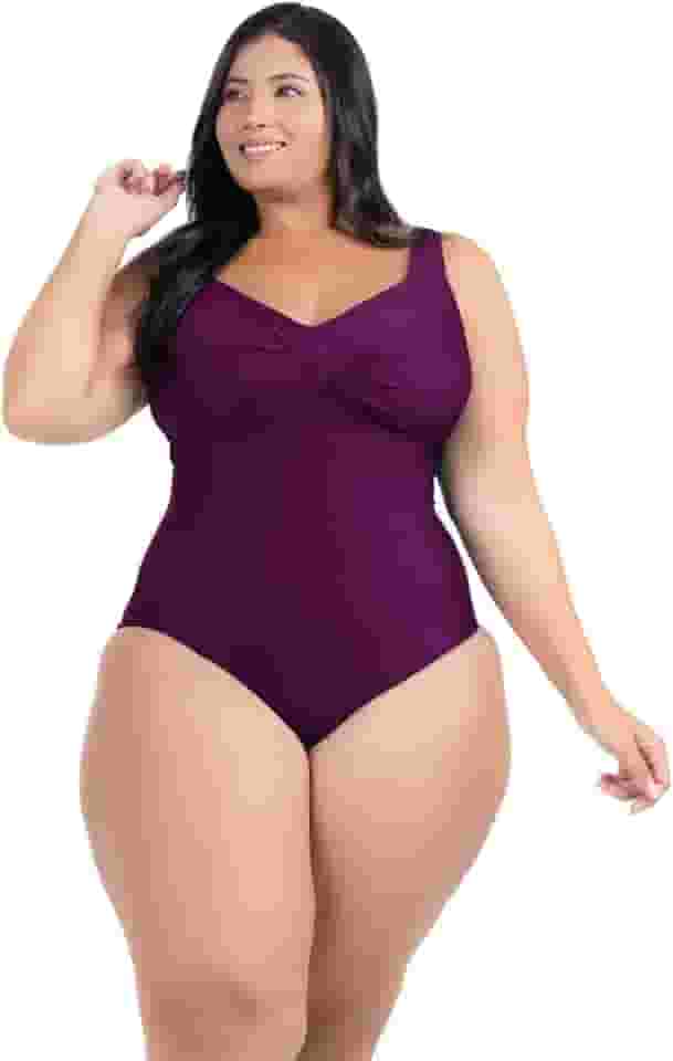 Maio Plus Size Acinturado Body Modela Cintura Liso Bojo Removível Todo Forrado Decote Transpassado