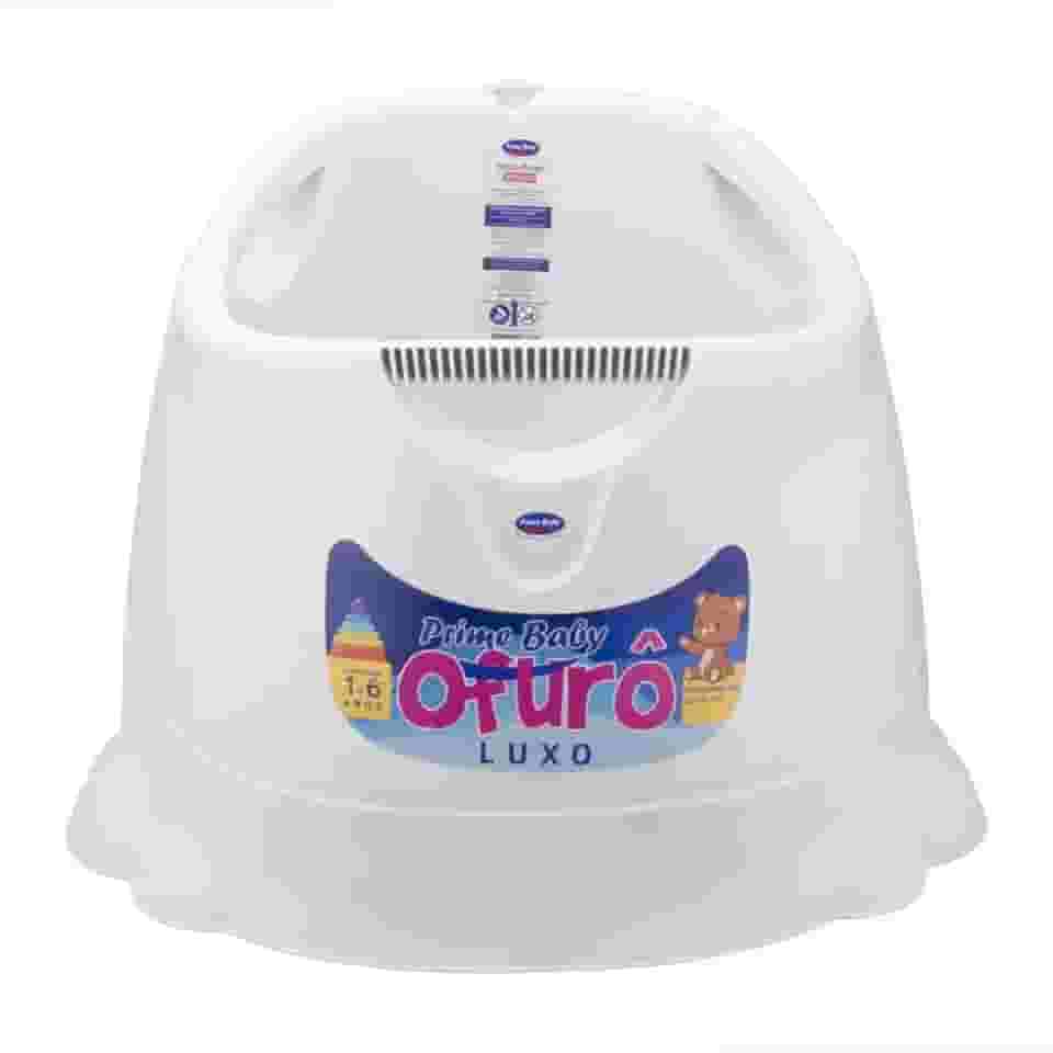 Banheira Ofurô Infantil Grande Prime Baby 1 a 6 Anos – Banheira Ergonômica Antiderrapante para Crianças e Bebês até 30Kg com Plugue de Escoamento Rápido (Branco)