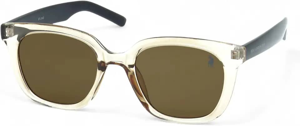 Óculos de Sol Clássico Clean Quadrado Polo London Club, Lente Proteção UV400 kit contém Case Couro ECO