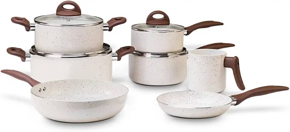 Brinox - Jogo de Panelas Antiaderente Ceramic Life 7 Peças Smart Plus - Vanilla