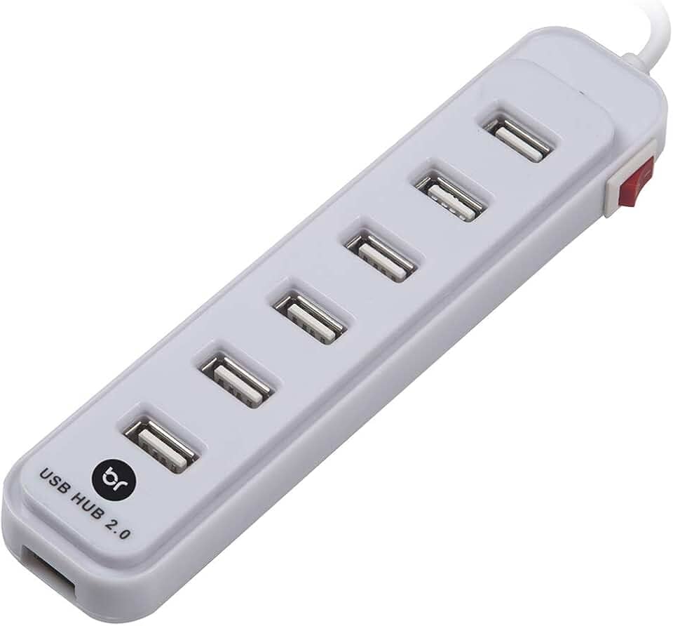 Bright Hub USB e Carregador 7 portas com chave seletora 5V 2A 0191