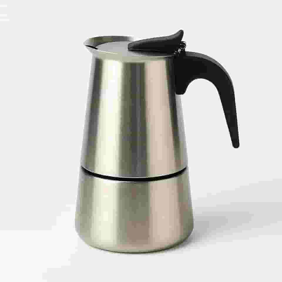 Cafeteira Italiana Inox 200ml para 4 Xícaras – Café Forte e Aromático com Design Compacto e Seguro