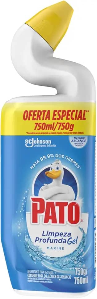 Pato Limpador Sanitário Gel Desinfetante, Marine, Limpeza Profunda 750ml