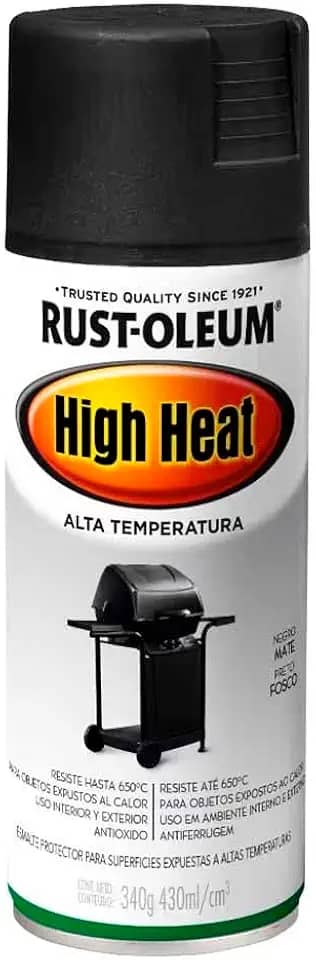 Tinta Spray Alta Temperatura Rust Oleum 340g Preto Fosco