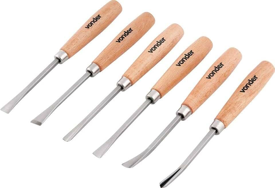 Vonder, Jogo De Formões Para Escultura, Com 6 Peças.