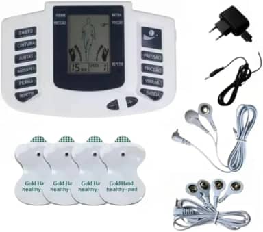 Aparelho Eletroestimulador Choque Dor Muscular Digital Tela LCD Portátil TENS com 8 Modos, Display LCD, controle de intensidade – Fisioterapia e Estimulação Nervosa
