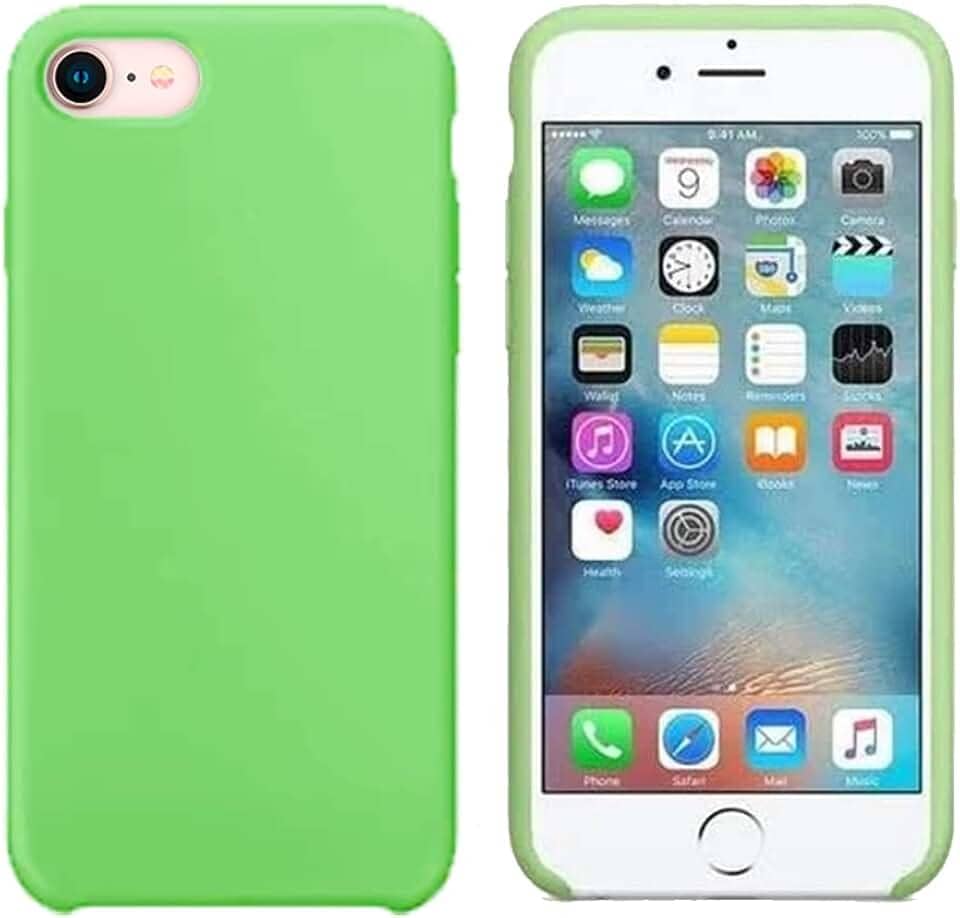 Case Capinha Colorida Capa Slim Flexível Aveludada Compatível Com iPhone 7/8 Vermelha,Preta, Laranja, Amarela, Azul, Rosa, Pink, Branca, Lilás, Marrom, Verde, Roxo ONYK (Verde Claro)