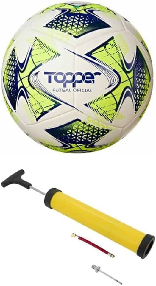 Bola De Futebol Profissional Topper Futsal Slick 22 Com Bomba De Encher- Tamanho Oficial para Quadra | Ideal para Treinos e Jogos e Lazer