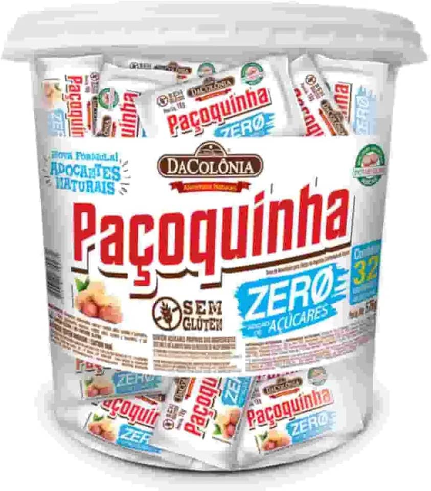 PAÇOCA ROLHA ZERO AÇÚCAR POTE COM 32 UN DE 18G CADA - 576G