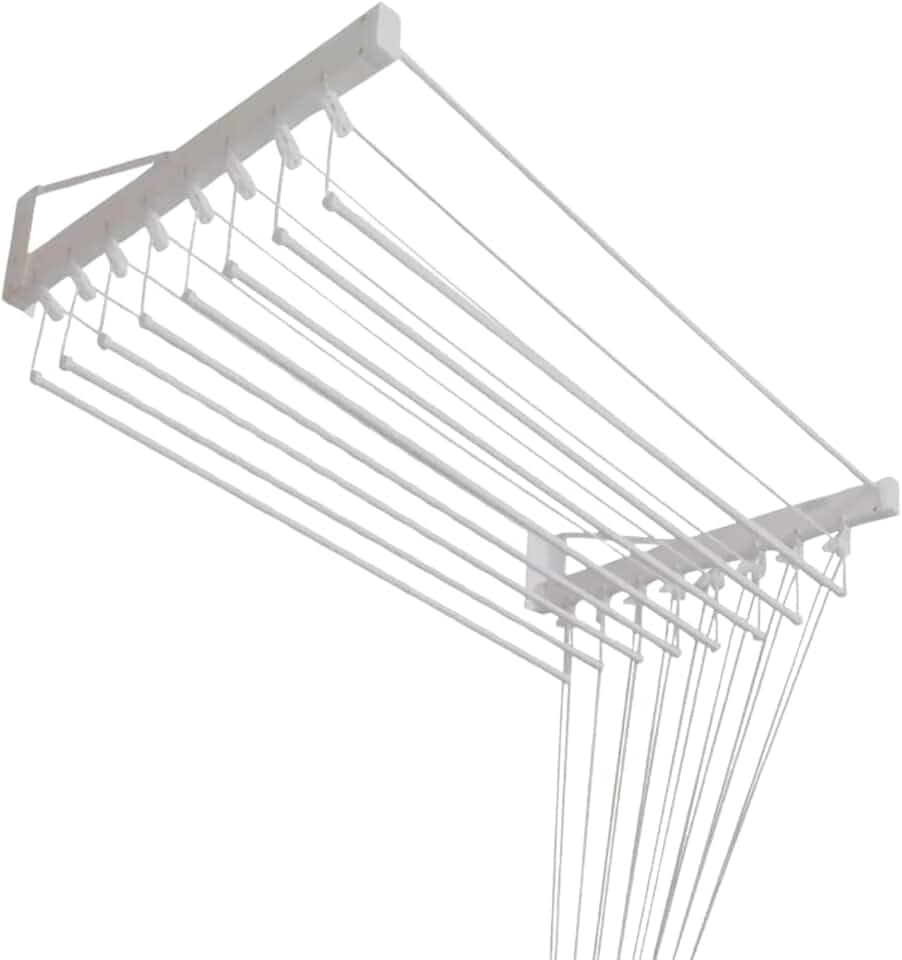 Inovar Metais Varal de Parede Individual 08 Varetas Branco 80cm