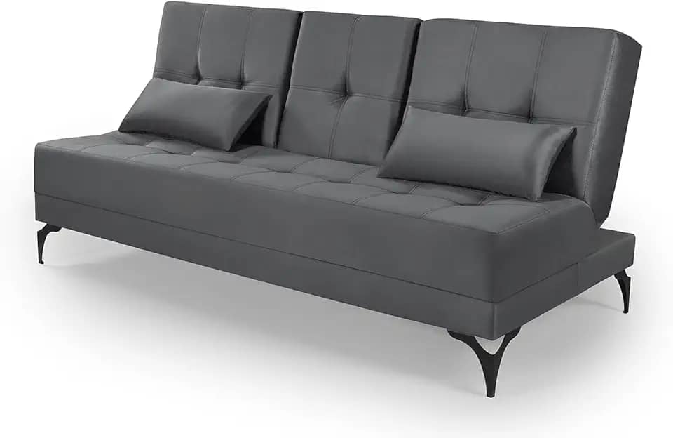 Sofá Cama Solteiro Colorado Reclinável 3 Posições Tecido Suede (Cinza)