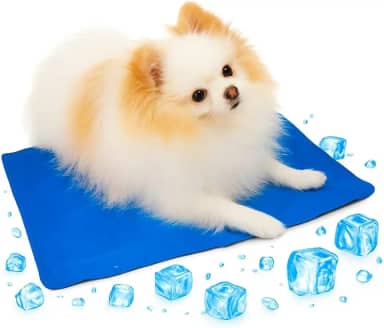 Tapete Gelado Refrescante para Cães e Gatos Colchonete com Resfriamento Automático Azul para Pets no Verão