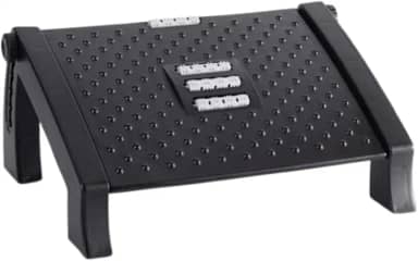 ESSENLY - Apoio para Pés Ergonômico NR 17 – Suporte para os Pés Escritório Antiderrapante Com Altura Ajustável Em 6 Posições Com Rodas De Massagem Preto