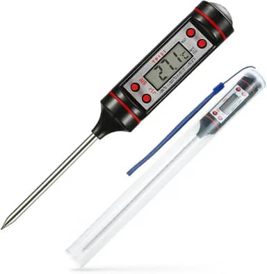 Termômetro Digital Culinário com Display de Fácil Leitura, Suporta Temperaturas de até 300°C, Medição Precisa para Alimentos, Churrasco, Líquidos, Forno e Cozinha, Alta Durabilidade - Premium