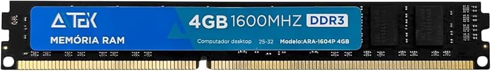 Memória Ram 4GB DDR3 1600MHz DIMM 1,5V Alto Desempenho Multitarefas para PC Desktop