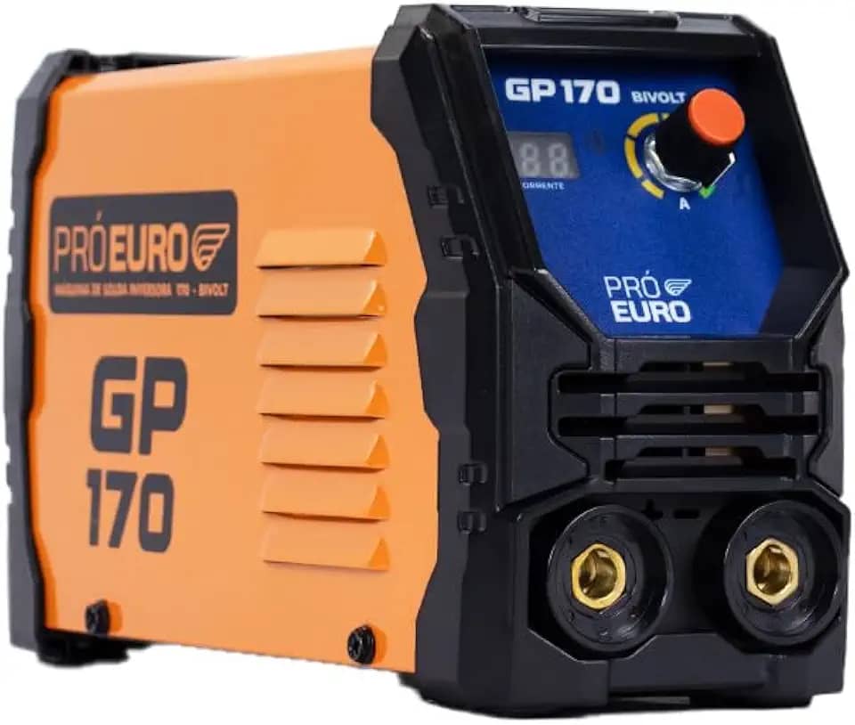 Pró Euro Máquina de Solda Inversora GP 170 Bivolt MMA/TIG-Lift Eletrodo Portátil e Compacta