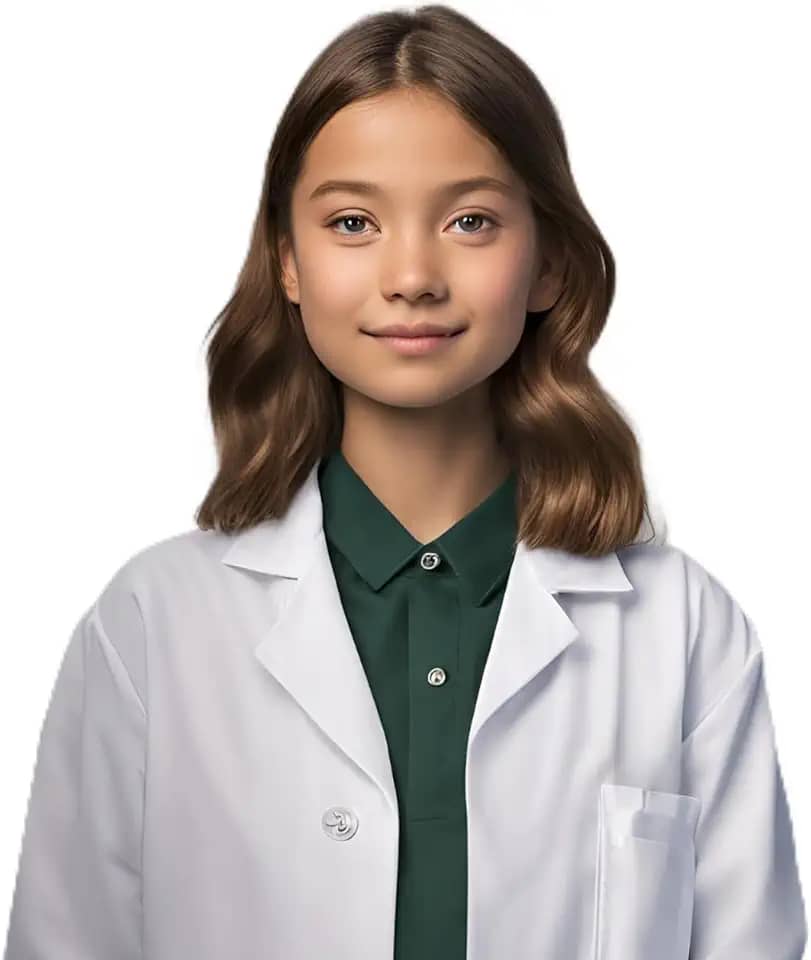 Jaleco Avental Infanto-juvenil, Estudante, Malha oxford não amassa.