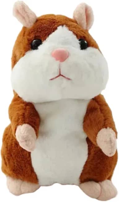 Brinquedo Falante Infantil Hamster de Pelúcia Elétrico, Brinquedos Recheados de Gravação, Presente Melhor Amigo para Menino e Meninas, 16,5x10,5x8,5 cm - Educativo - Envolvente (Castanho Claro)