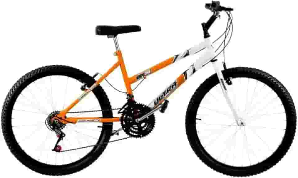 Bicicleta de Passeio Ultra Bikes Esporte Bicolor Aro 26 Reforçada Freio V-Brake – 18 Marchas Laranja/Branco