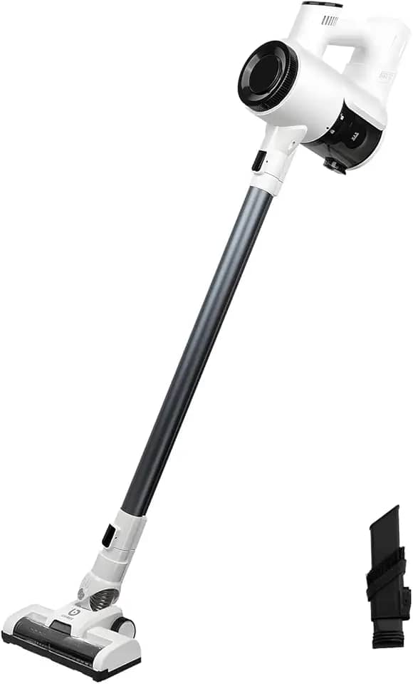 Aspirador de Pó Vertical Sem Fio 120W - 2 Velocidades (6Kpa/9.5Kpa), Bateria 2000mAh com Autonomia até 32min, Copo 0.75L, Escova LED para Pelos de Animais, Leve e Portátil