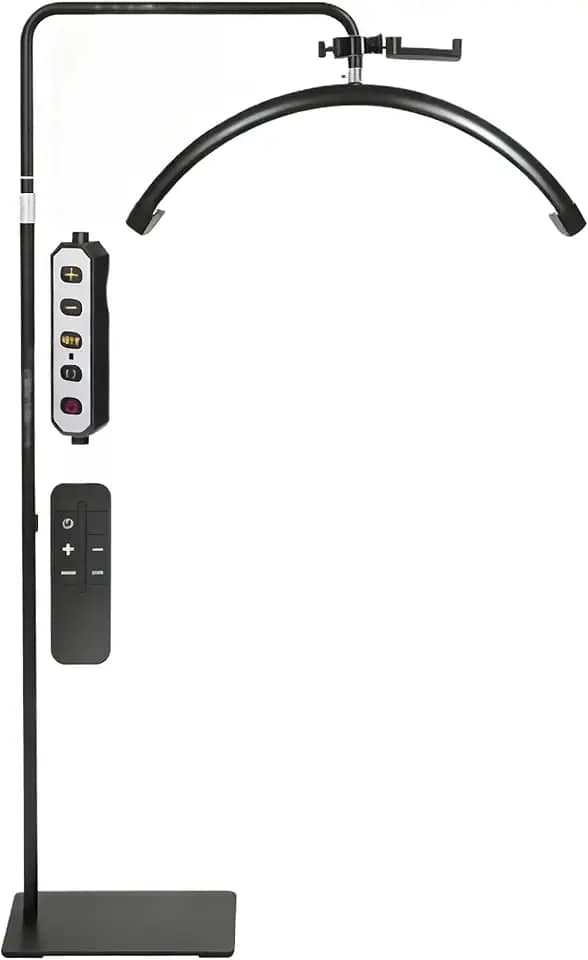 LumináRia Led Ring Light ExtensãO CíLios Lash Meia Lua 6500k Luminaria Estetica Mesa Spa Arco 3 Tons Ajustavel Sa