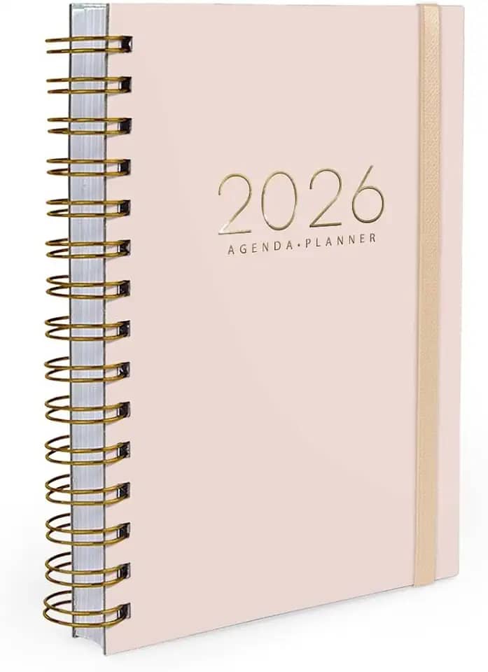 Agenda Planner Diária 2026 Minimalista Amarelo Manteiga