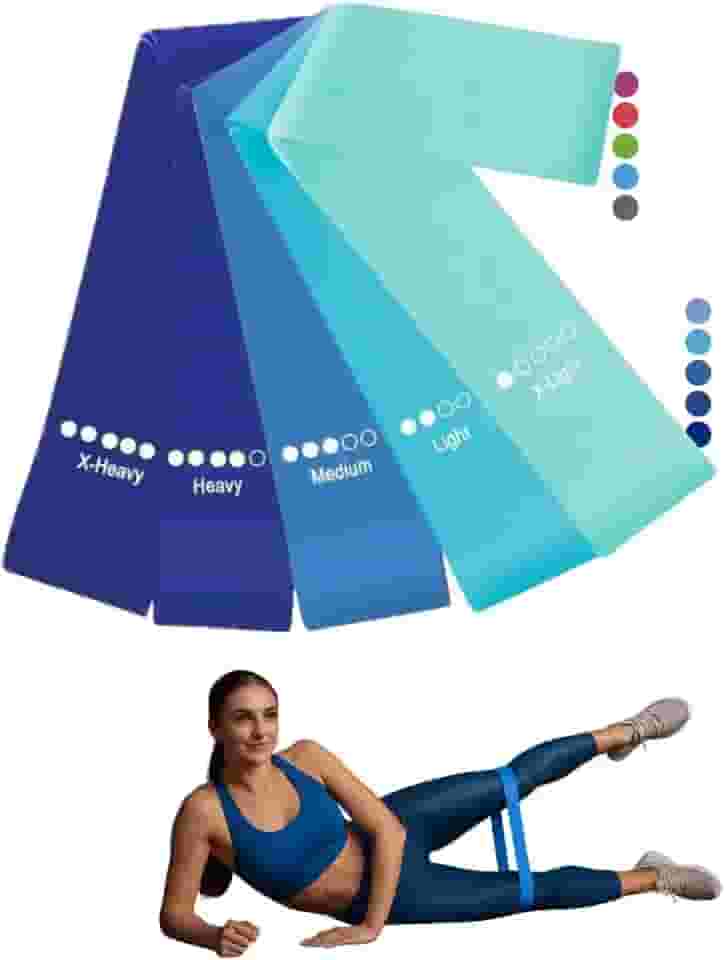 Kit 5 Mini Bands Elástico para Exercício Treino Academia em Casa 5 Níveis de Intensidade Premium