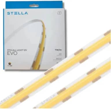 Fita LED 5m All Light Evo 12V 7W/m Stella STL24804 5m 288 LEDs COB/m IRC>90 Luz Branco Quente 2700K