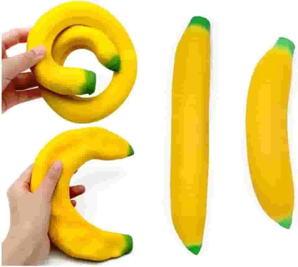 Banana Anti-Stress Elástica Fidget Toy – Brinquedo Sensorial para Alívio de Ansiedade, Estresse, Concentração e Relaxamento – Ideal para Crianças, Adultos e TDAH