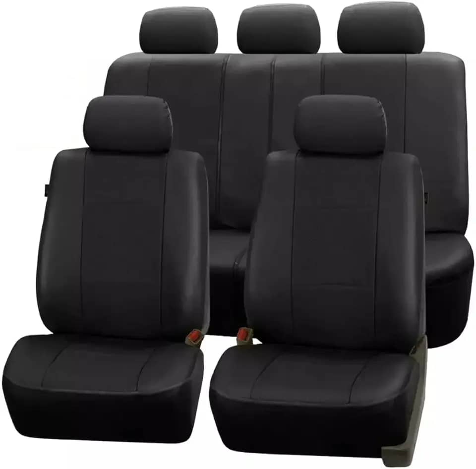 Jogo de Capa em Couro Para Banco Carro Automotivo em Couro (Sandero Stepway, Cinza)