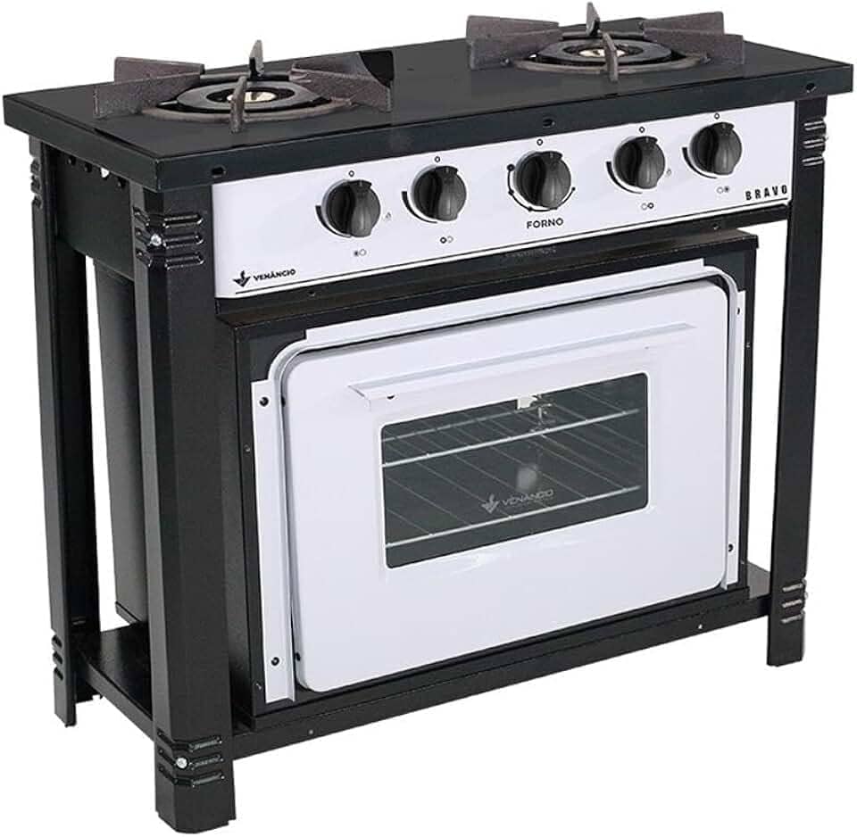 Fogão Industrial 2 Bocas Com Forno Bravo Branco BR2BFBR Venâncio