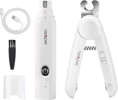 Triturador de unhas para cães, kit de cortadores e aparadores de unhas para cães, triturador de unhas elétrico super silencioso para animais de estimação, recarregável