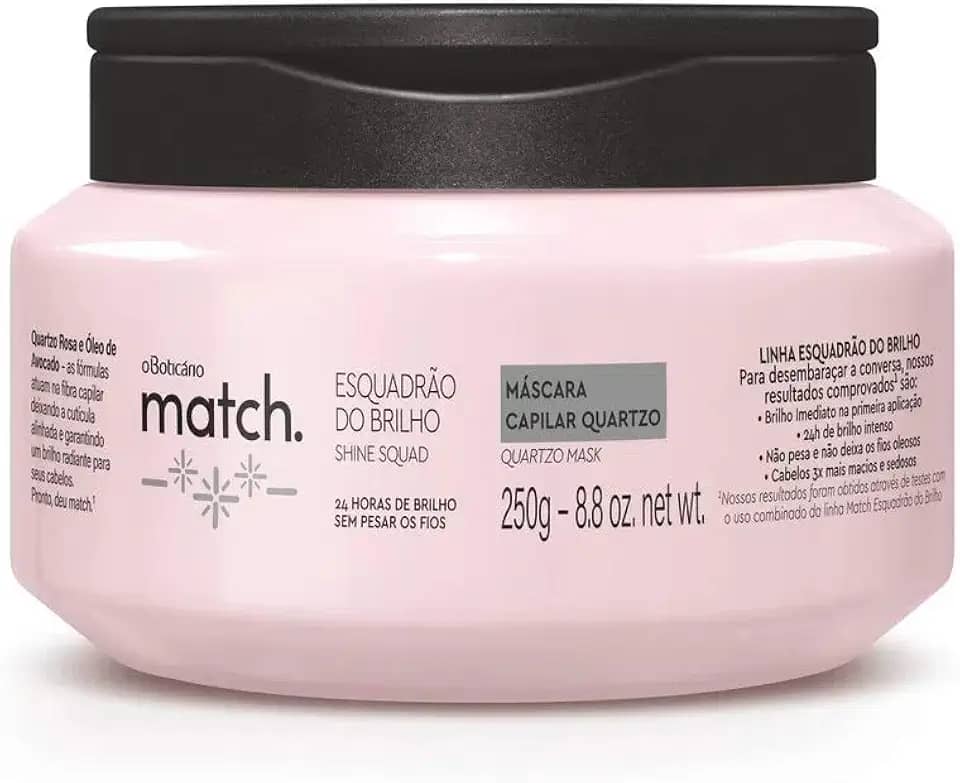Boticario Máscara Capilar Match Brilho, 250g