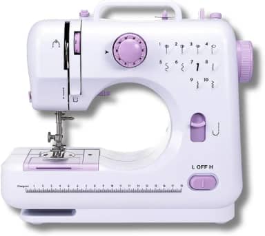 Máquina de Costura Portátil Elétrica Bivolt com Pedal LED Compacta Dupla Costura Doméstica de Alta Precisão Leve e Prática Ideal para Reparo e Criação de Roupas Artesanato