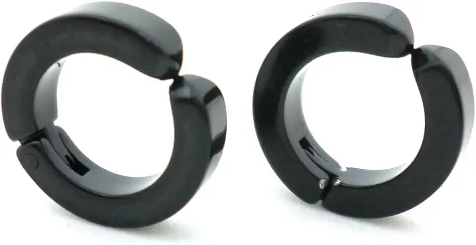 BRINCO MASCULINO DE PRESSÃO ARGOLA PRETO 3 MM (PAR)