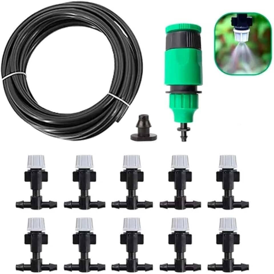 Kit De Irrigação Por Aspersão Mangueira 10 Metros 10 Bicos